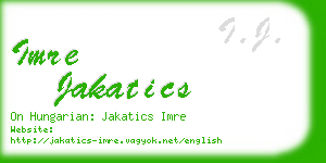 imre jakatics business card